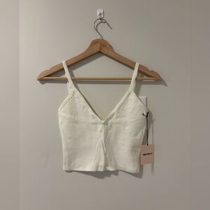 REVOLVE Cream Crop Top